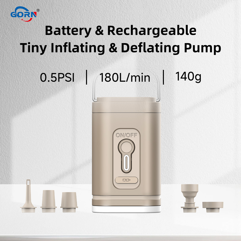 GR-107C4 air mattress air pump 140g mini electric air pump lithium battery portable 0.5psi 180L/min flow air inflator type-c charging camping mats airbed air mattress swimming ring pool water toys vacuum pump Featured Image