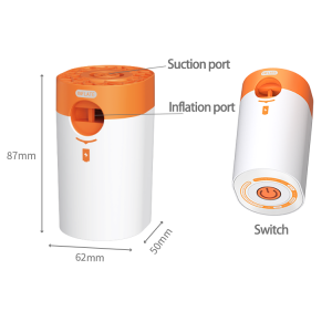 GR-118 air pump vacuum storage pump 120g small air pump portable handle design 180L/min flow dry battery airbed mattress swimming ring pool camping mats vacuum storage bag compression bag pillows sofa couch