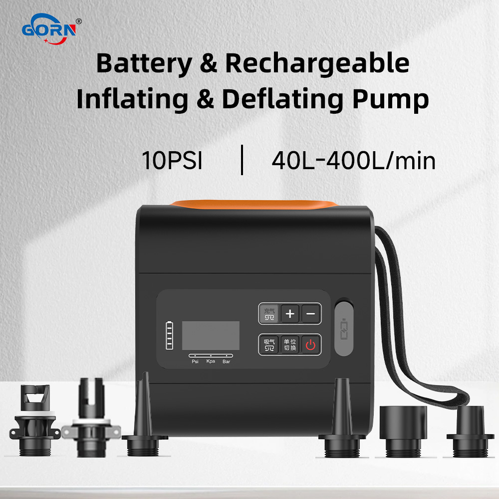 GR-133 12psi electric portable high pressure air pump air mattress airbed tent kayak air sofa yoga ball DC11.1V Featured Image