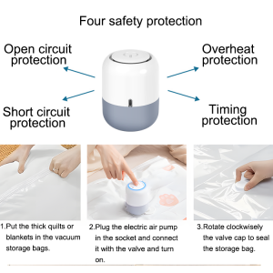 mini vacuum pump GR-210 0.65psi 330L/min Flow mini lightweight AC vacuum pump suction pump storage bag compression bag backpack luggage