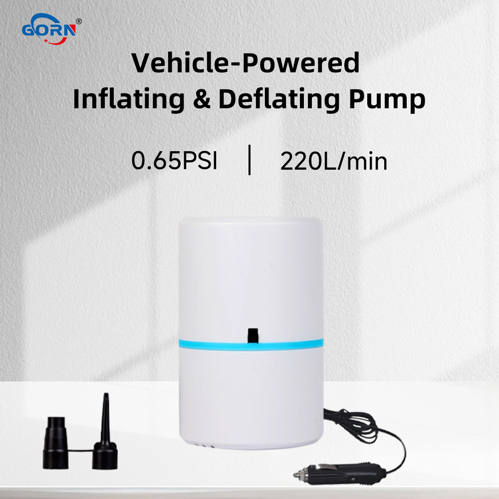 GR-301 Air Pump for Inflatables,12V DC Pump For Pool Floats,Air Mattress,With 2 Nozzles,Fast Inflation and Deflation Featured Image