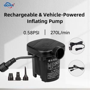 GR-509 Electric Air Pump Home and Vehicle-Powered AC and DC camping mats swimming ring pool airbed air mattress inflatable sofa
