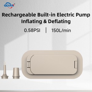 GR-608 Built-in Pump For Air Mattress, Air Beds, Rechargeable AC Internal Pump With 2 Nozzles, 0.58 PSI, 150 L/min, Fast Inflate And Deflate