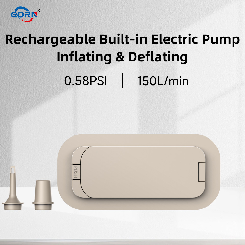 GR-608 Built-in Pump For Air Mattress, Air Beds, Rechargeable AC Internal Pump With 2 Nozzles, 0.58 PSI, 150 L/min, Fast Inflate And Deflate Featured Image