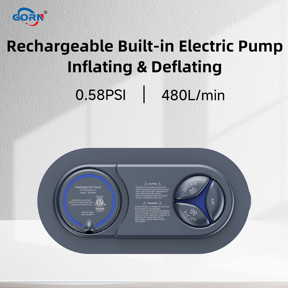 GR-609 Built-in Electric Air Pump For Air Beds,Fast Inflate And Deflate,480 L/min, Built-in Air Pump Supplier,Manufacturer Featured Image