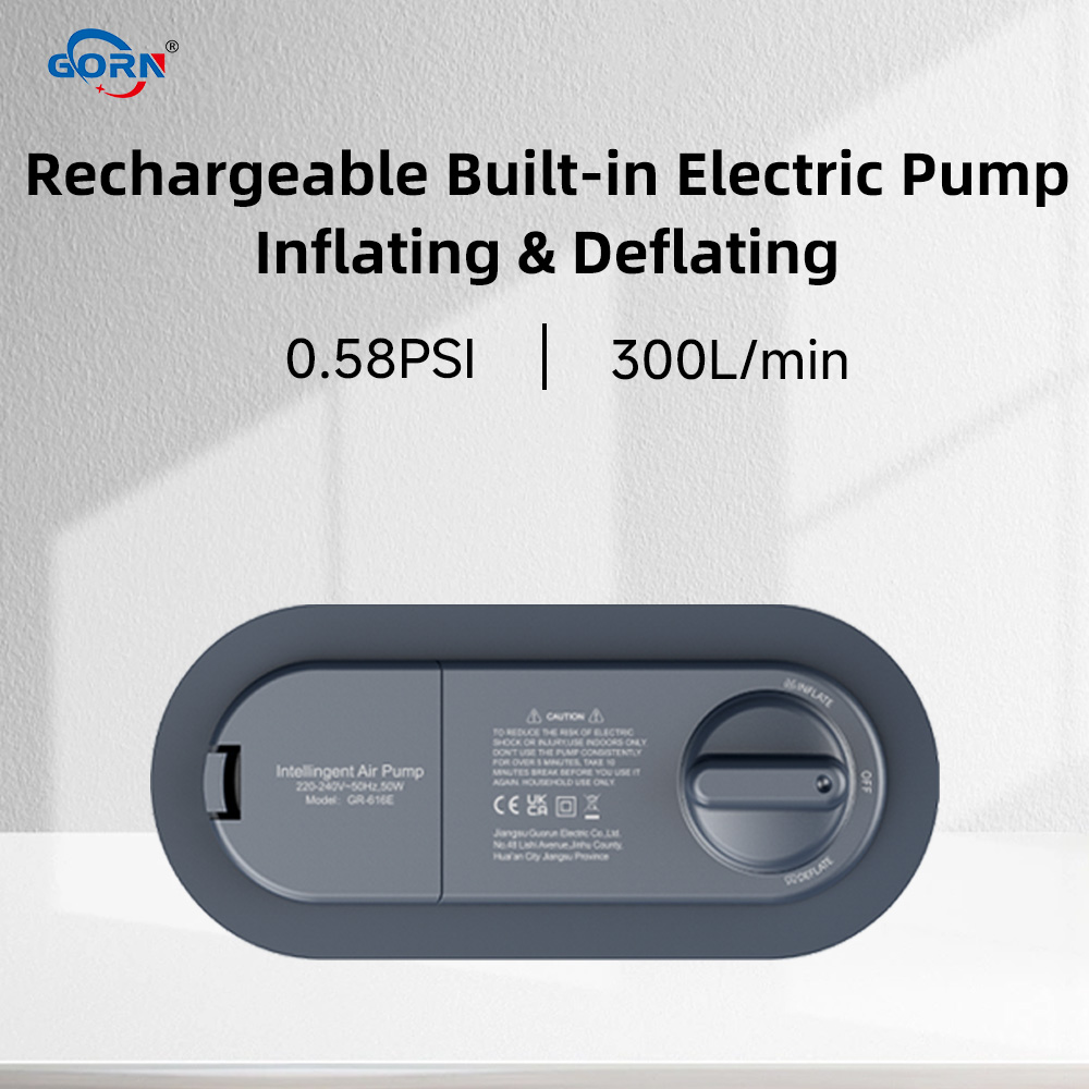 GR-616 Built-in Pump Air Beds, Rechargeable AC Internal Pump, 0.58 PSI, 300 L/min, Fast Inflate And Deflate, Air Pump Supplier, Manufacturer Featured Image