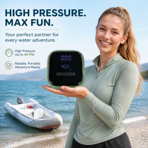 GR-138 High Pressure Air Pump,40 PSI, Portable Electric Inflation Deflation, For Air Matress SUP Board Raft Boat Tires Basketball
